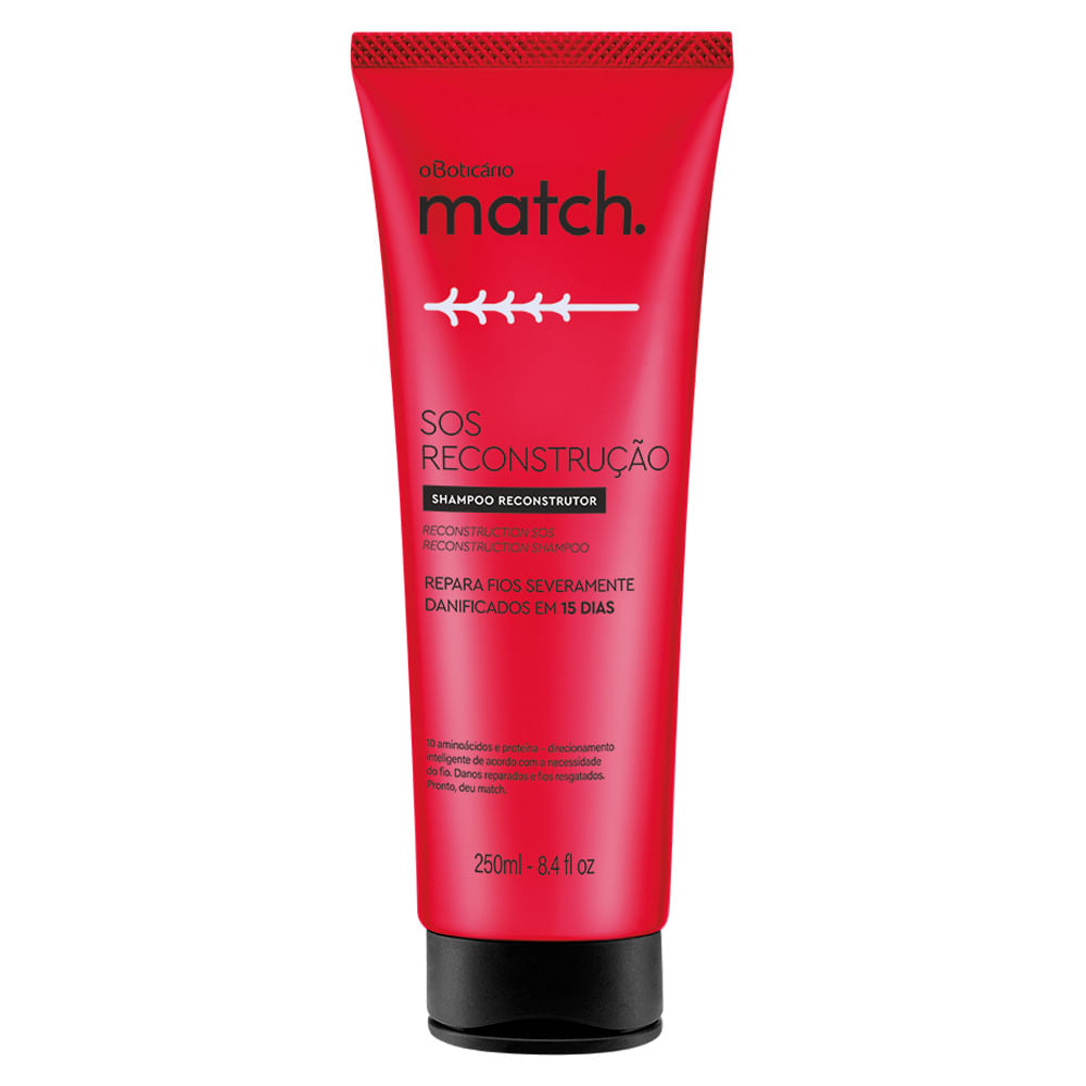 Match SOS Reconstrução Shampoo, 250ml O Boticário