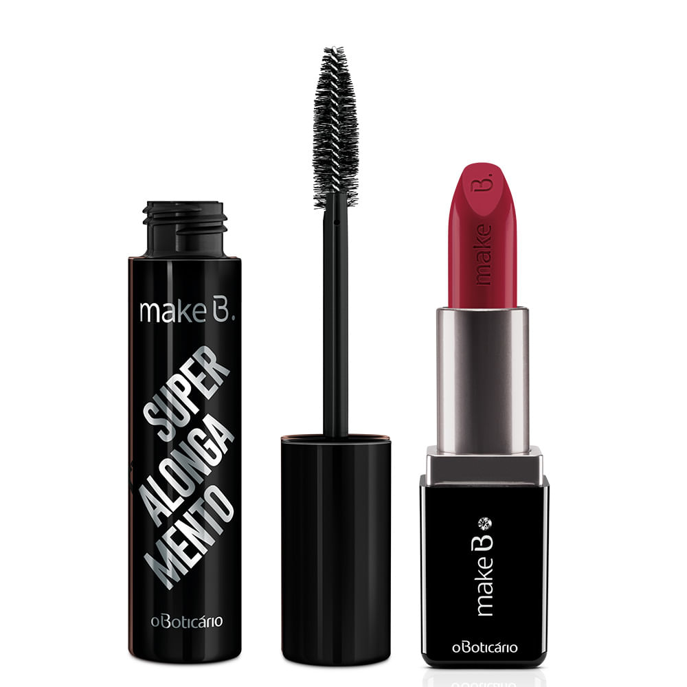 Combo Make B.: Máscara Superalongamento + Batom Cremoso Revolution Red ...